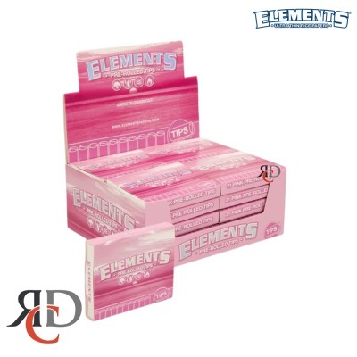 ELEMENTS PINK PRE ROLLED TIPS 20CT/ DISPLAY
